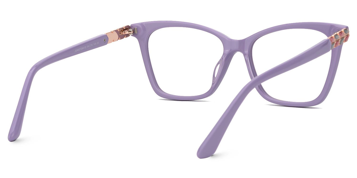 Fidelia - Butterfly Purple Eyeglasses by Vooglam - Side View