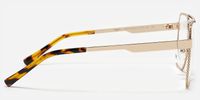 Fidelina - Aviator Gold Eyeglasses | Vooglam Side View