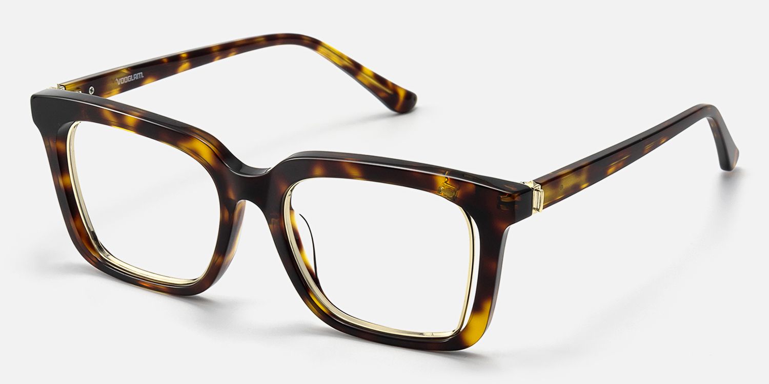 Chaparral - Fashion Rectangle Tortoise Glasses | Vooglam Front View