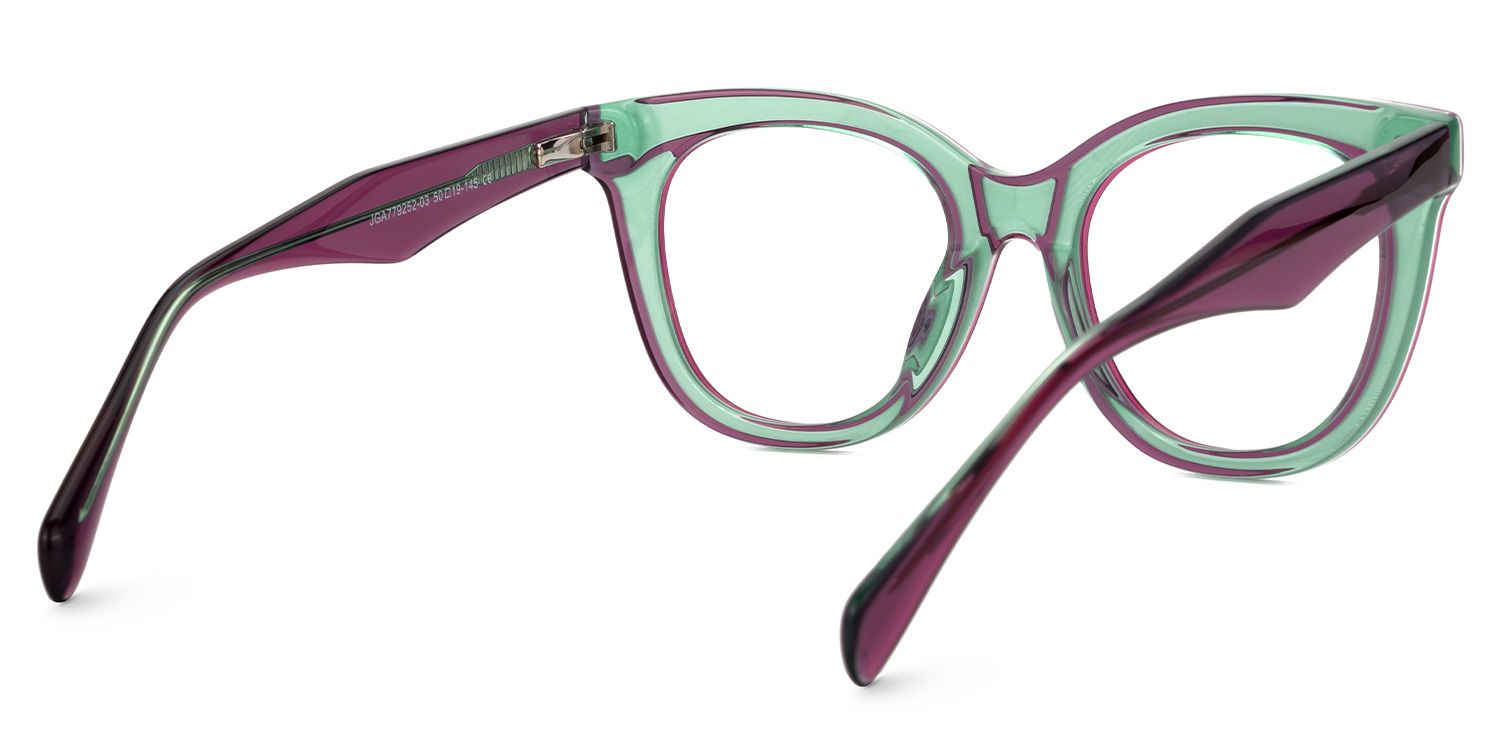 Feivel - Cat Eye Purple Eyeglasses by Vooglam - Side View