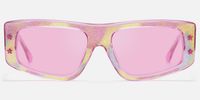 Maeva - Rectangle Multicolor Sunglasses | Vooglam Angle View
