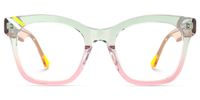 Vera - Square Two-tone Eyeglasses | Vooglam Angle View