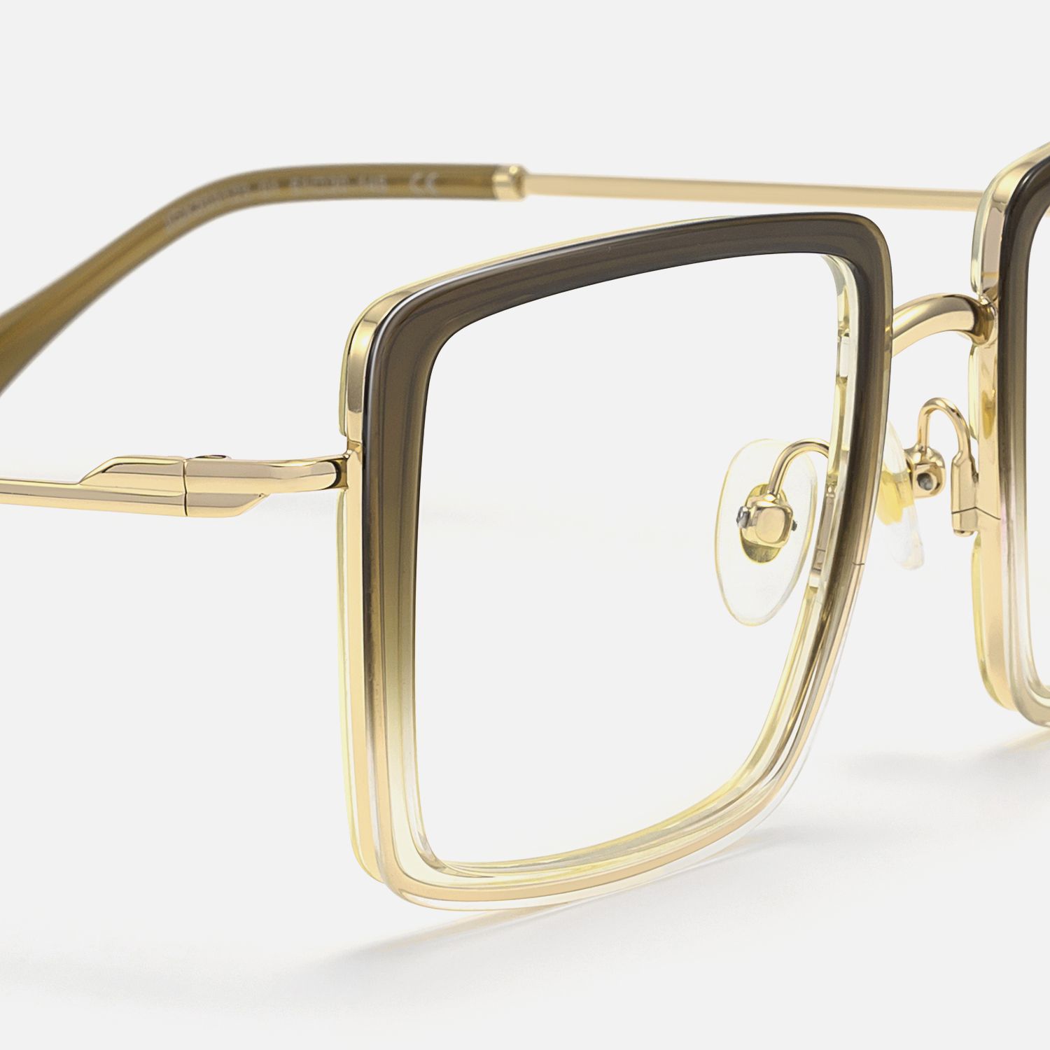 Harmony - Square Brown Eyeglasses | Vooglam Design Details