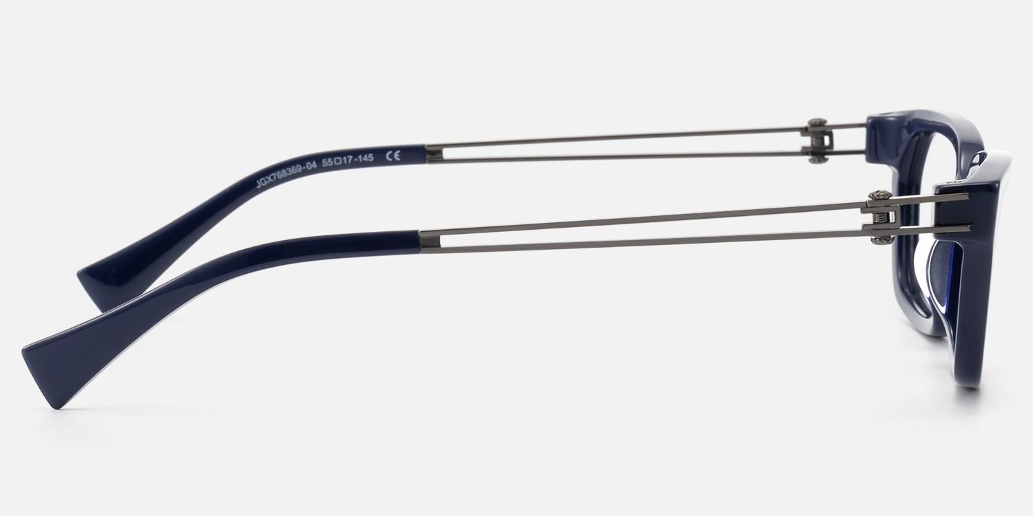 Scarpa - Blue Gunmetal Wire Temple Glasses | Vooglam Side View