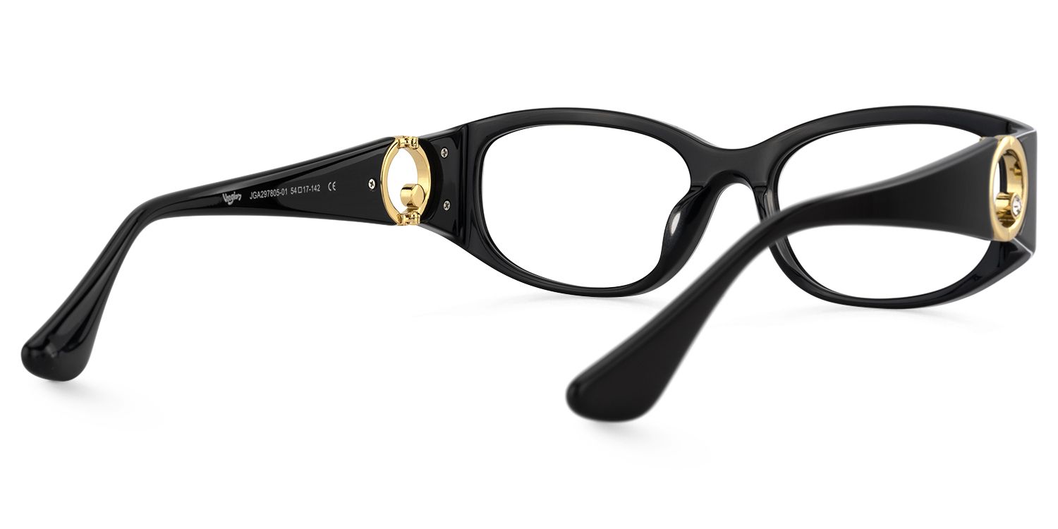 Claire - Rectangle Black/White Eyeglasses | Vooglam Side View