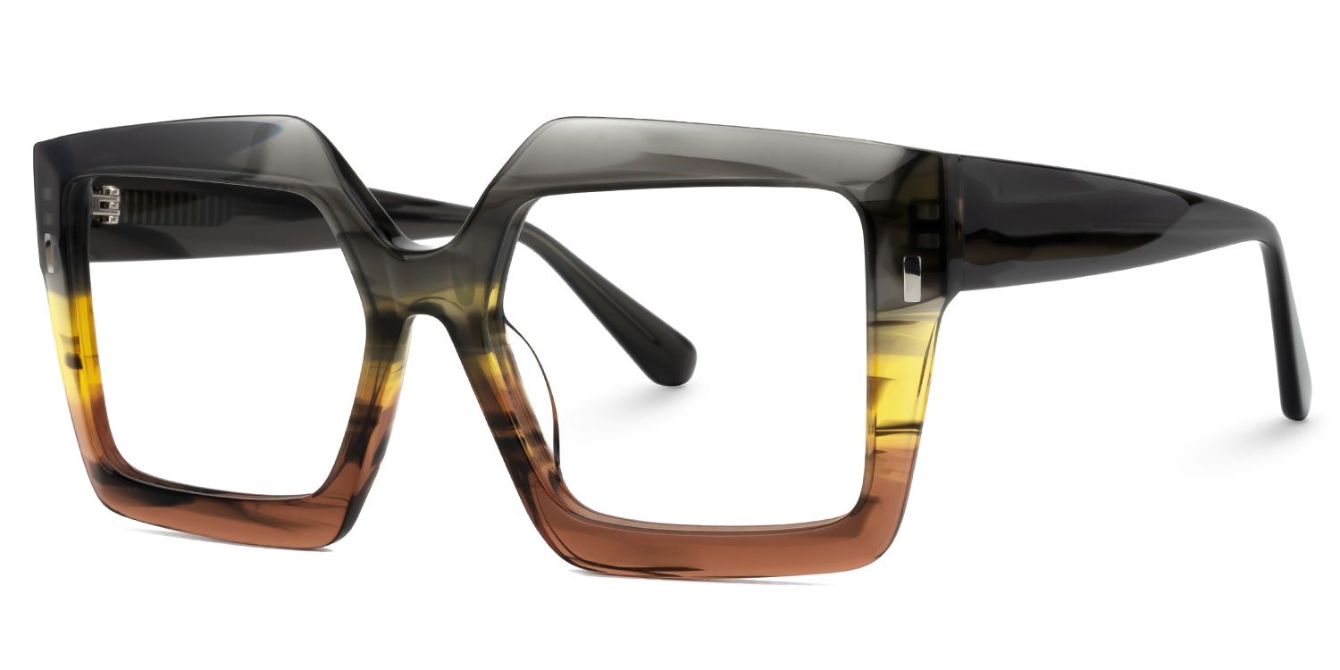 Faustine - Square Multicolor Eyeglasses | Vooglam Front View