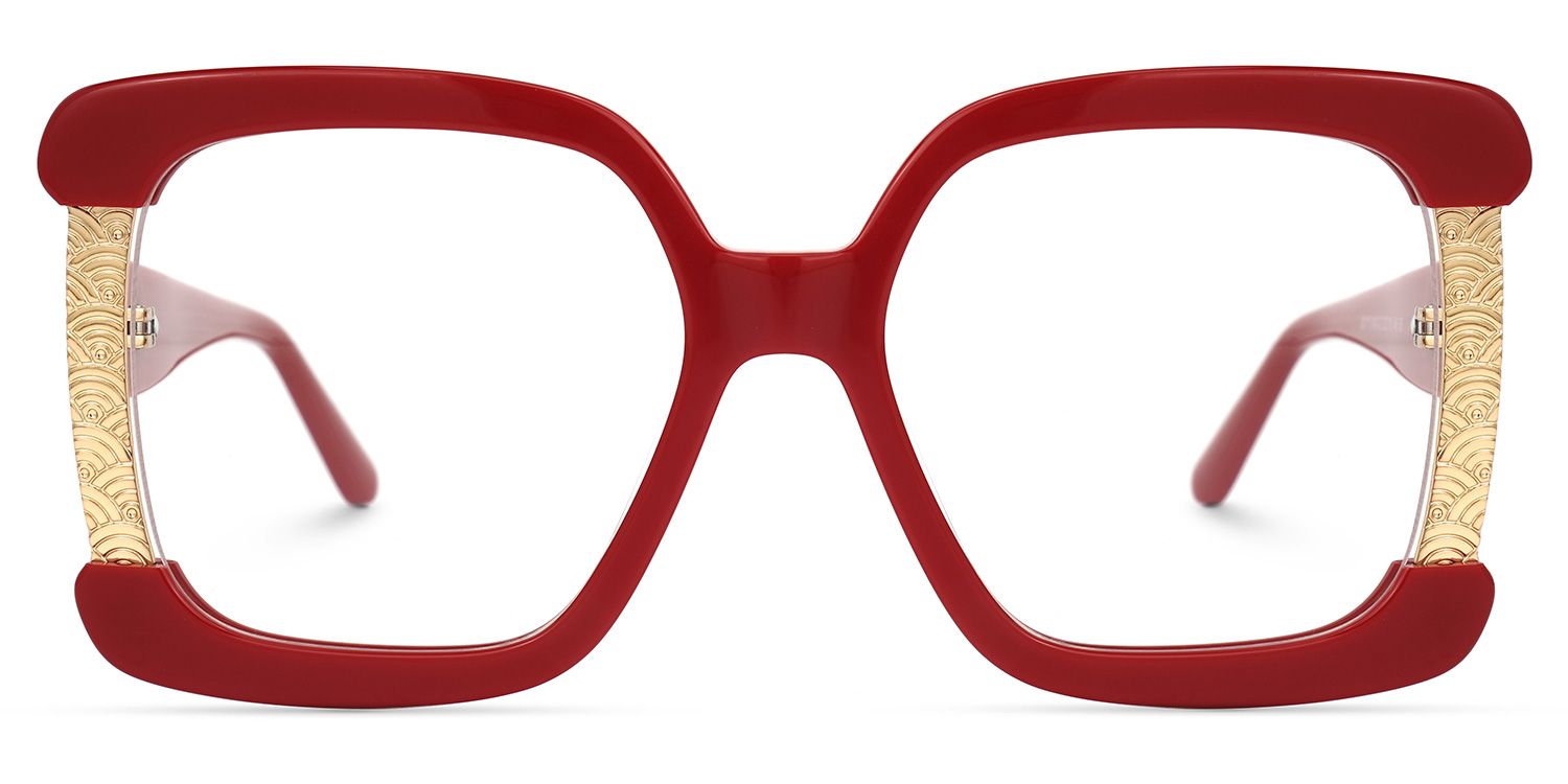 Adelphie - Square Red Eyeglasses product detail 2