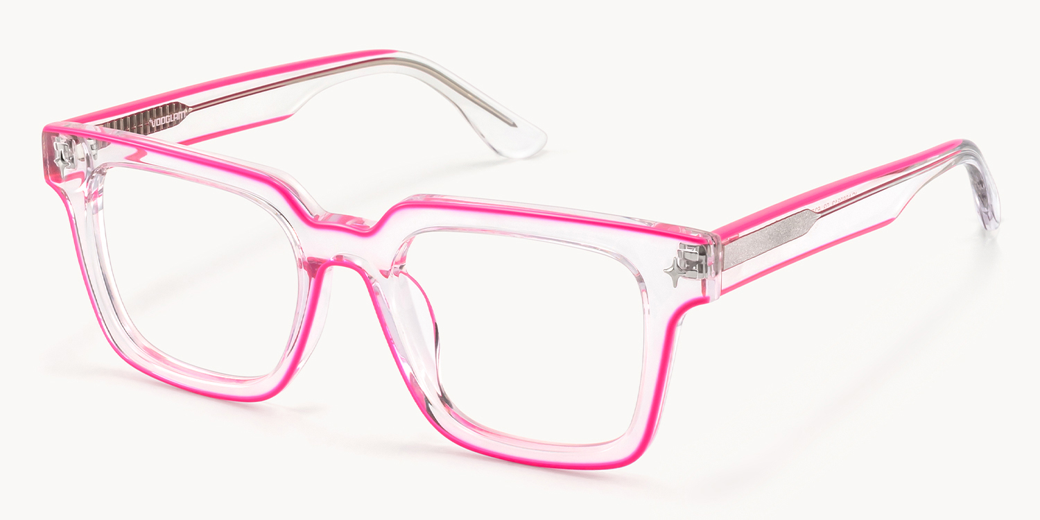 Fractal - Square Pink Eyeglasses