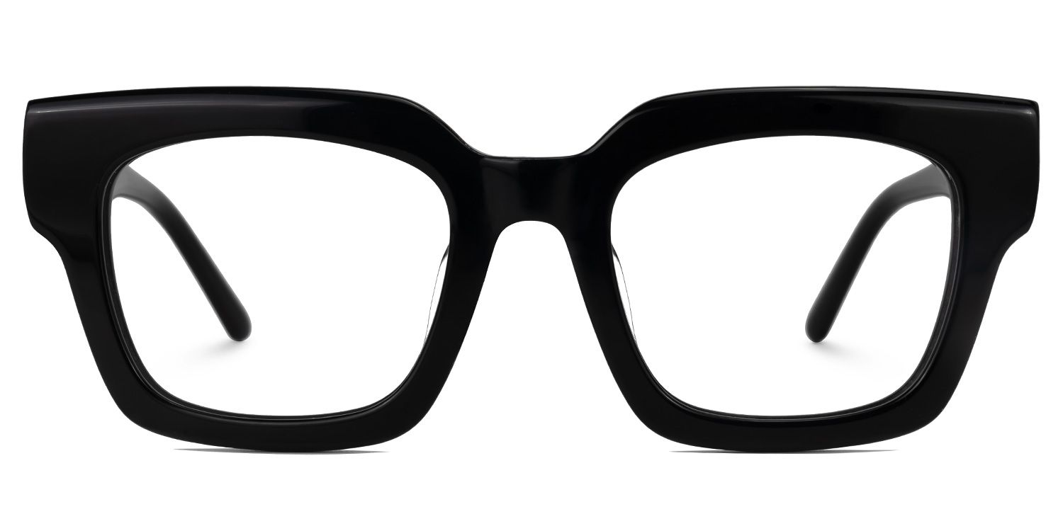 Denitsa - Square Black Eyeglasses | Vooglam Angle View
