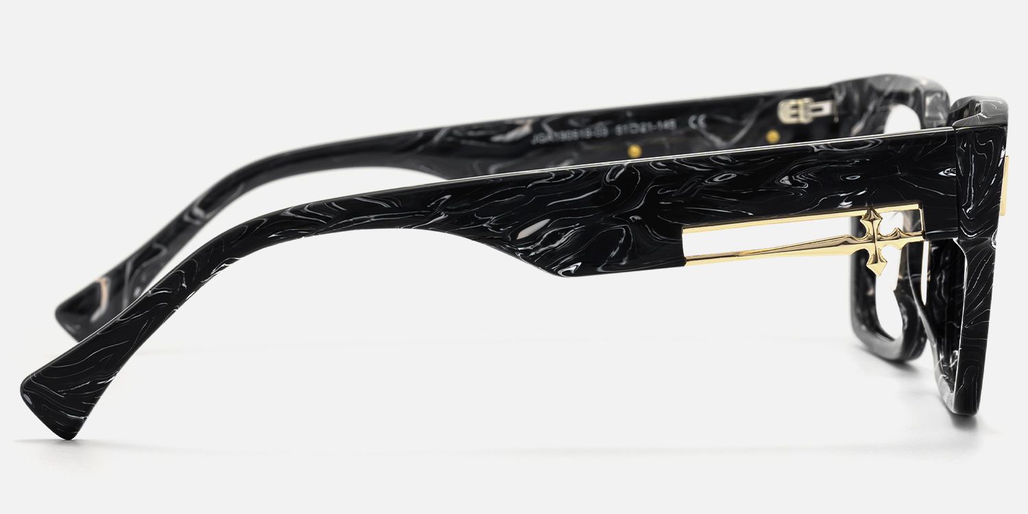 Stiletto - Black Marble Sword Deco Glasses | Vooglam Side View