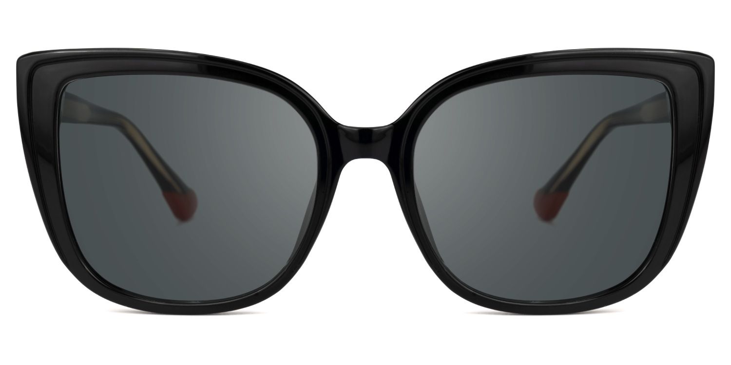 Darena - Cat Eye Black Sunglasses | Vooglam Angle View