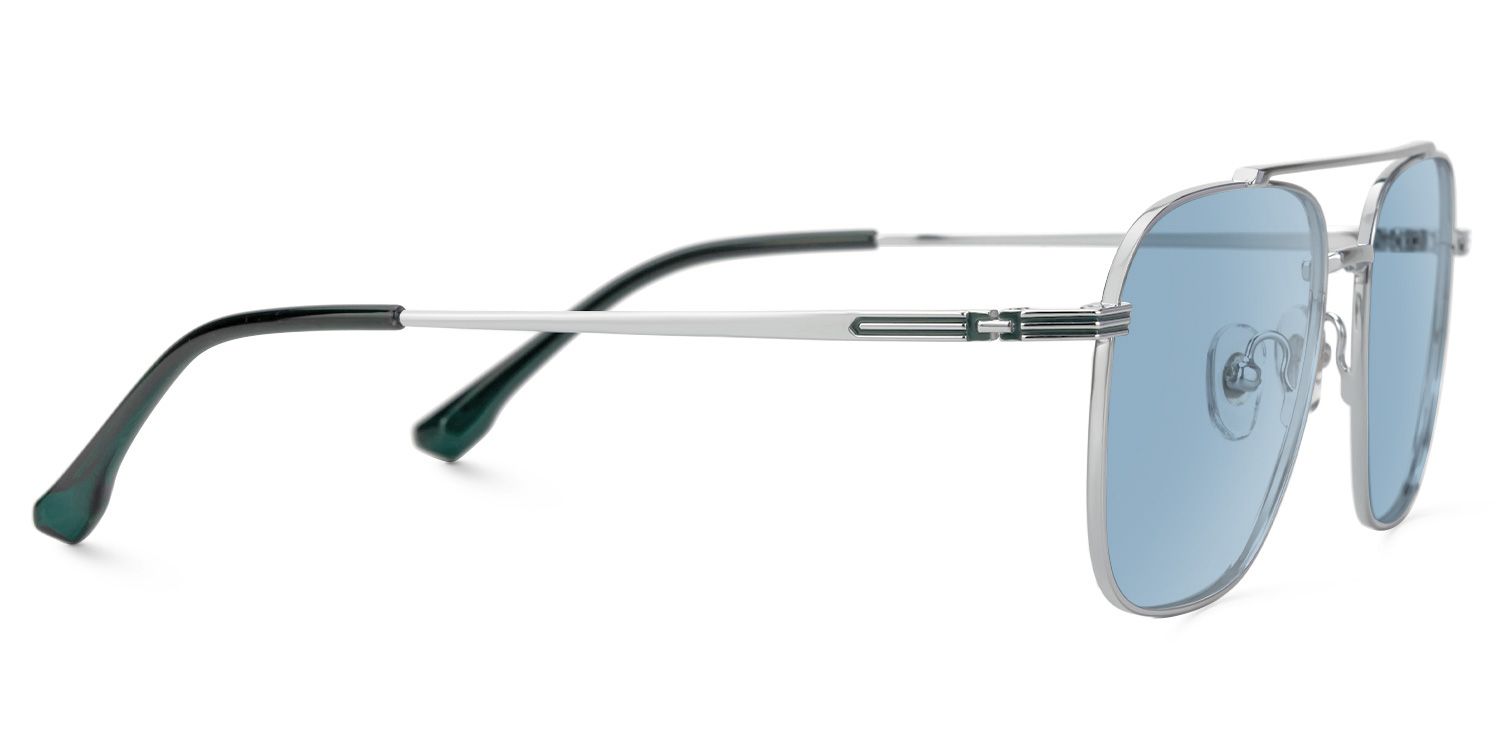 Galileo - Aviator Silver Prescription Sunglasses by Vooglam - Product View 4