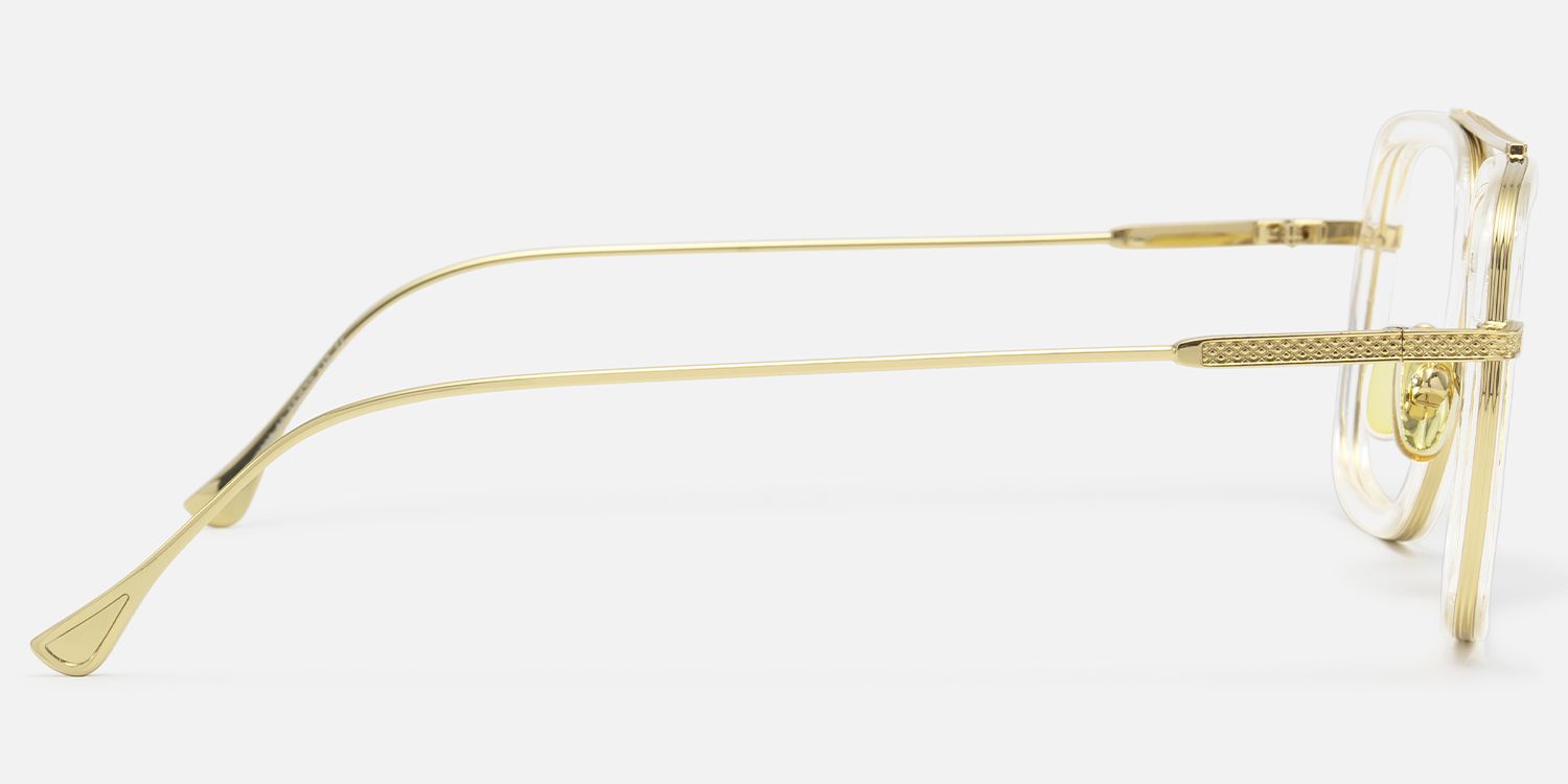 Alvira - Clear Aviator Glasses Gold Frame product detail 3