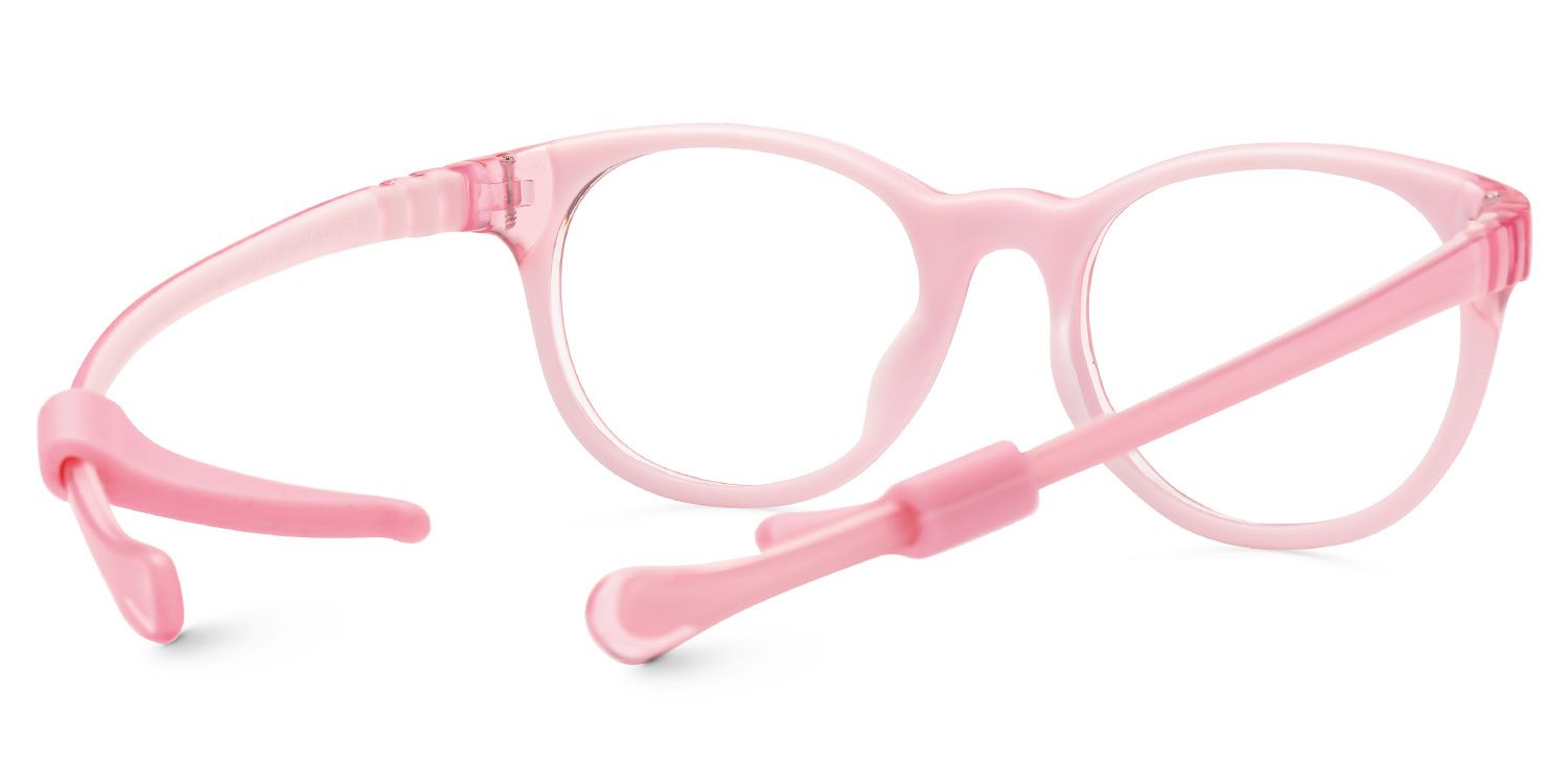 Eljah - Round Pink Kids Eyeglasses | Vooglam Side View