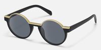 Latina - Retro Round Black & Gold Sunglasses