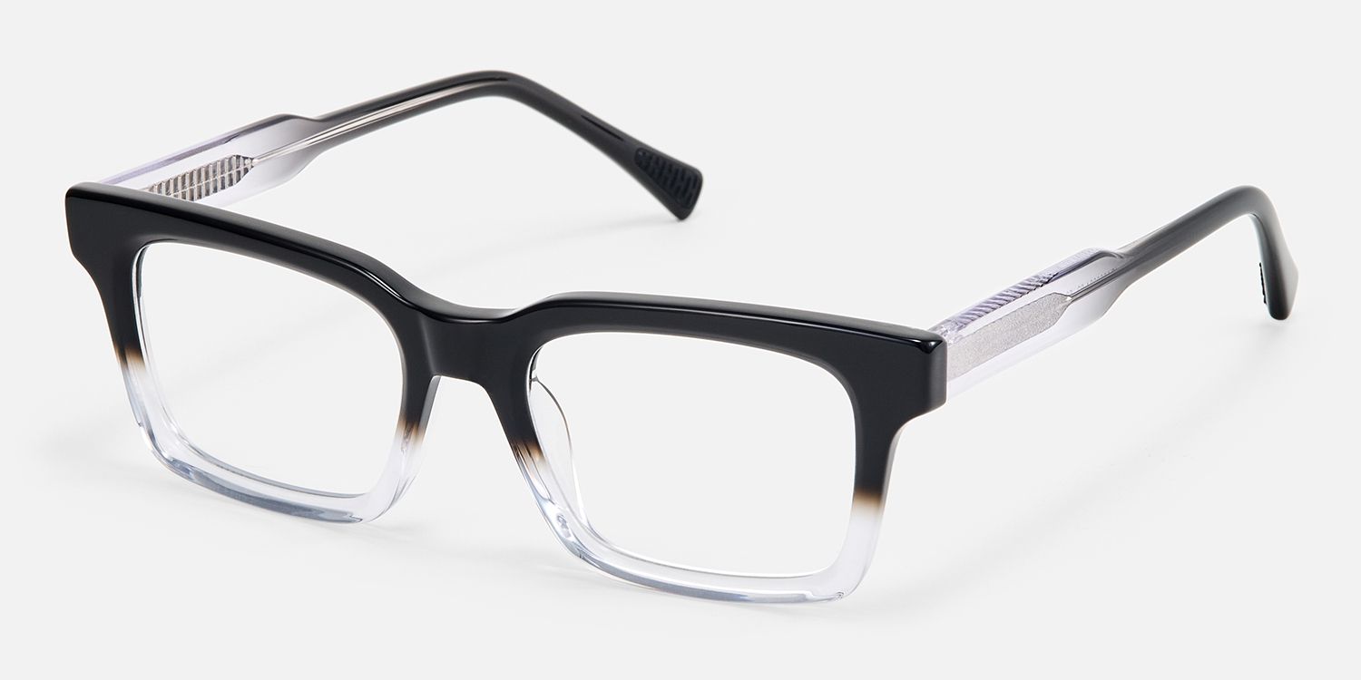 Vivienne - Rectangle Black Eyeglasses | Vooglam Front View