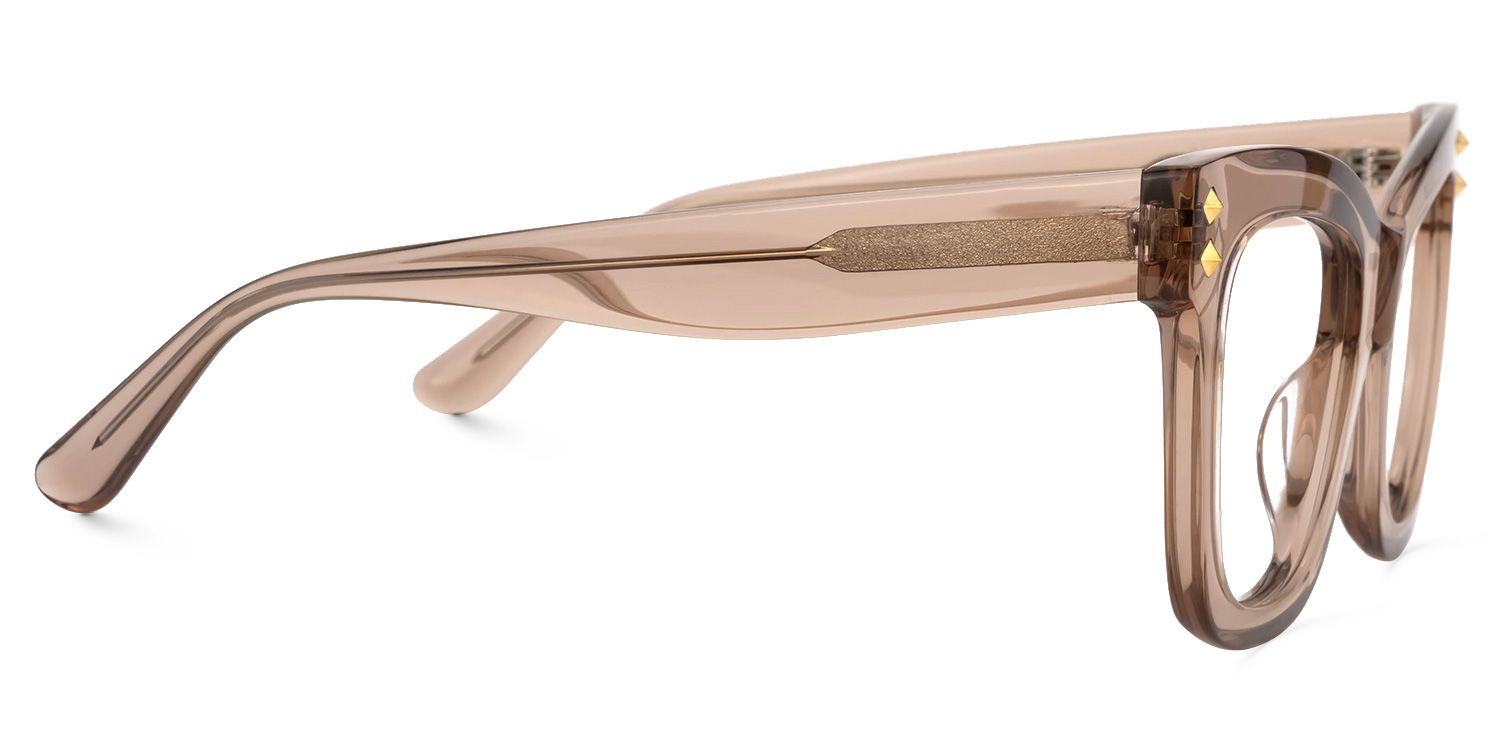 Faustyna - Square Champagne Eyeglasses | Vooglam 4