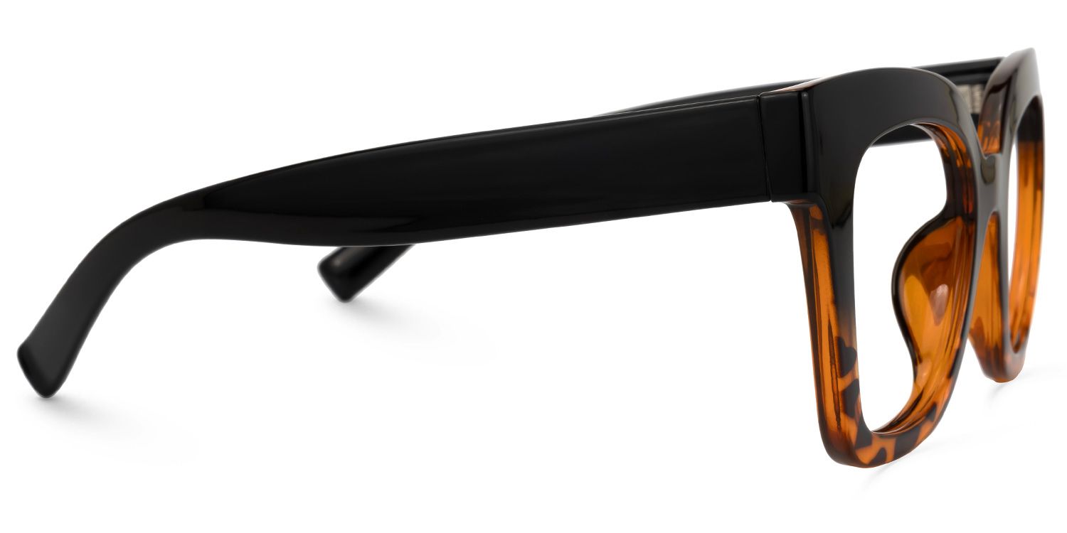Naila - Bold Black Tortoise Square Eyeglasses | Vooglam 4