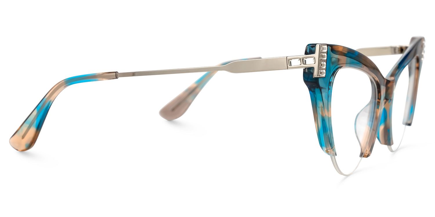 Eirian - Cat Eye Brown/Blue Eyeglasses | Vooglam 4