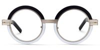Adino - Round Black/White Eyeglasses | Vooglam Angle View