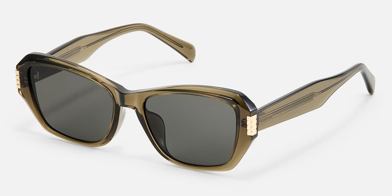 Flicker - Geometric Green Sunglasses