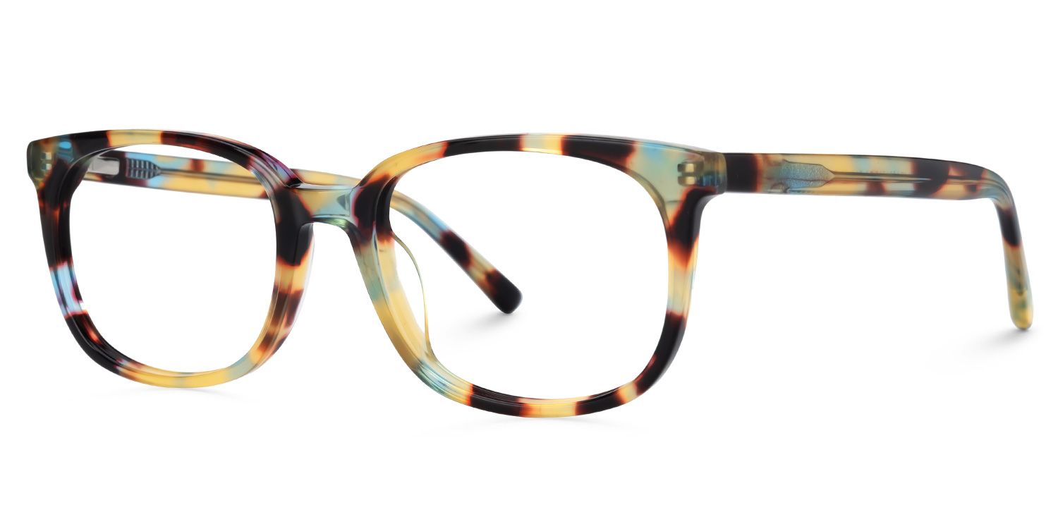 Eloy - Rectangle Blue/Tortoise Eyeglasses | Vooglam Front View