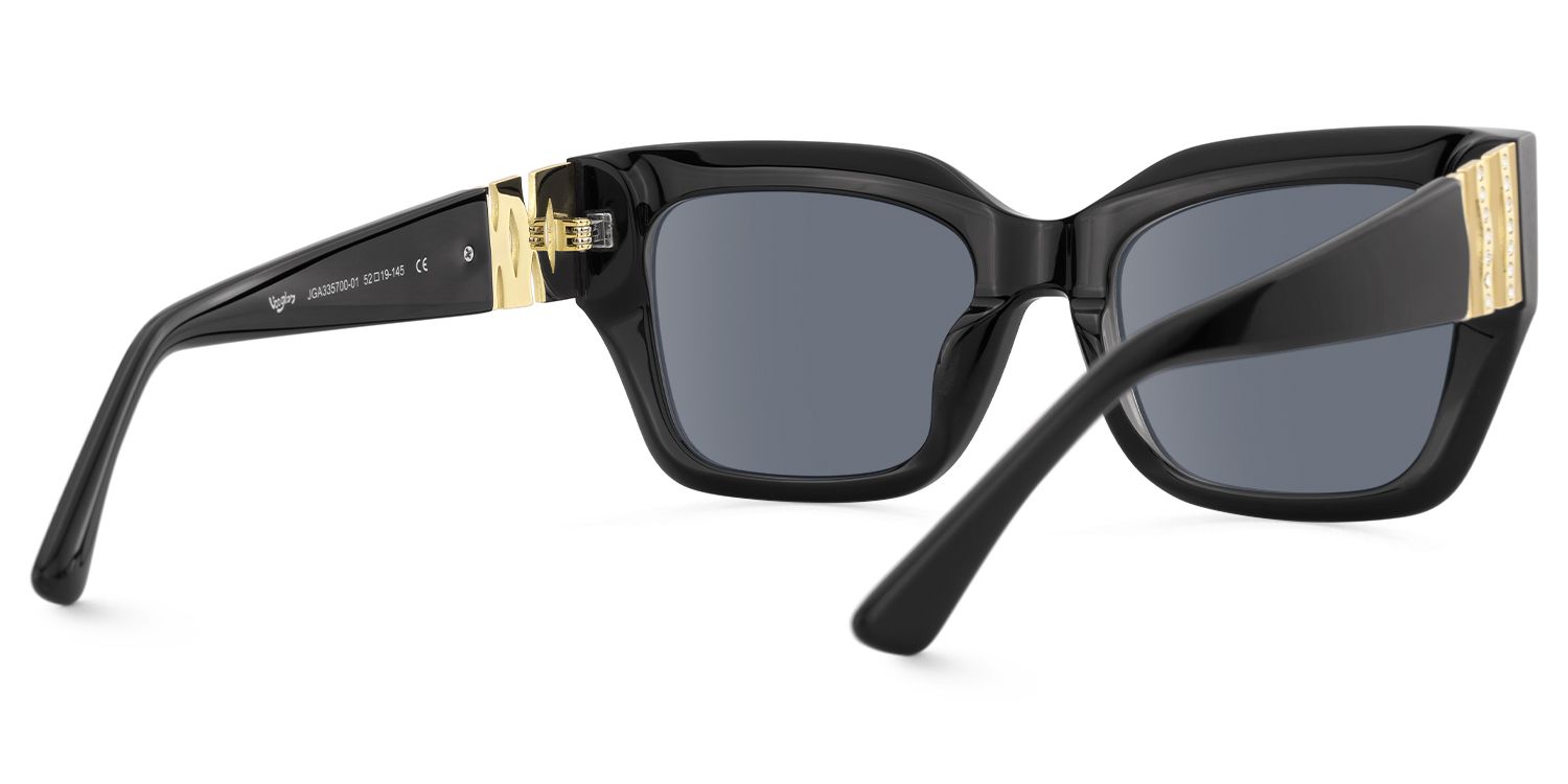 Sable - Square Black Sunglasses | Vooglam Side View