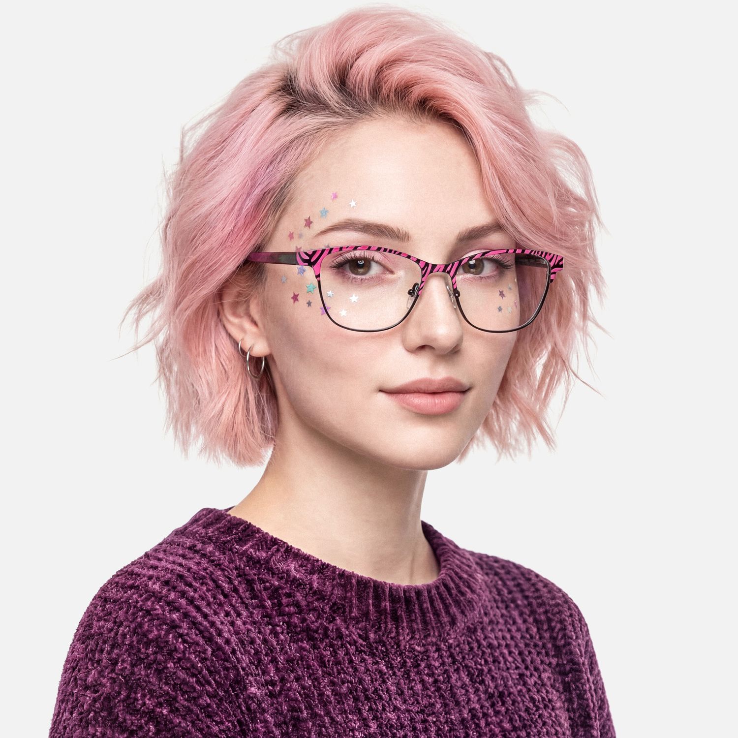 Explore the design story of Laser - Rectangle Pink Eyeglasses | Vooglam