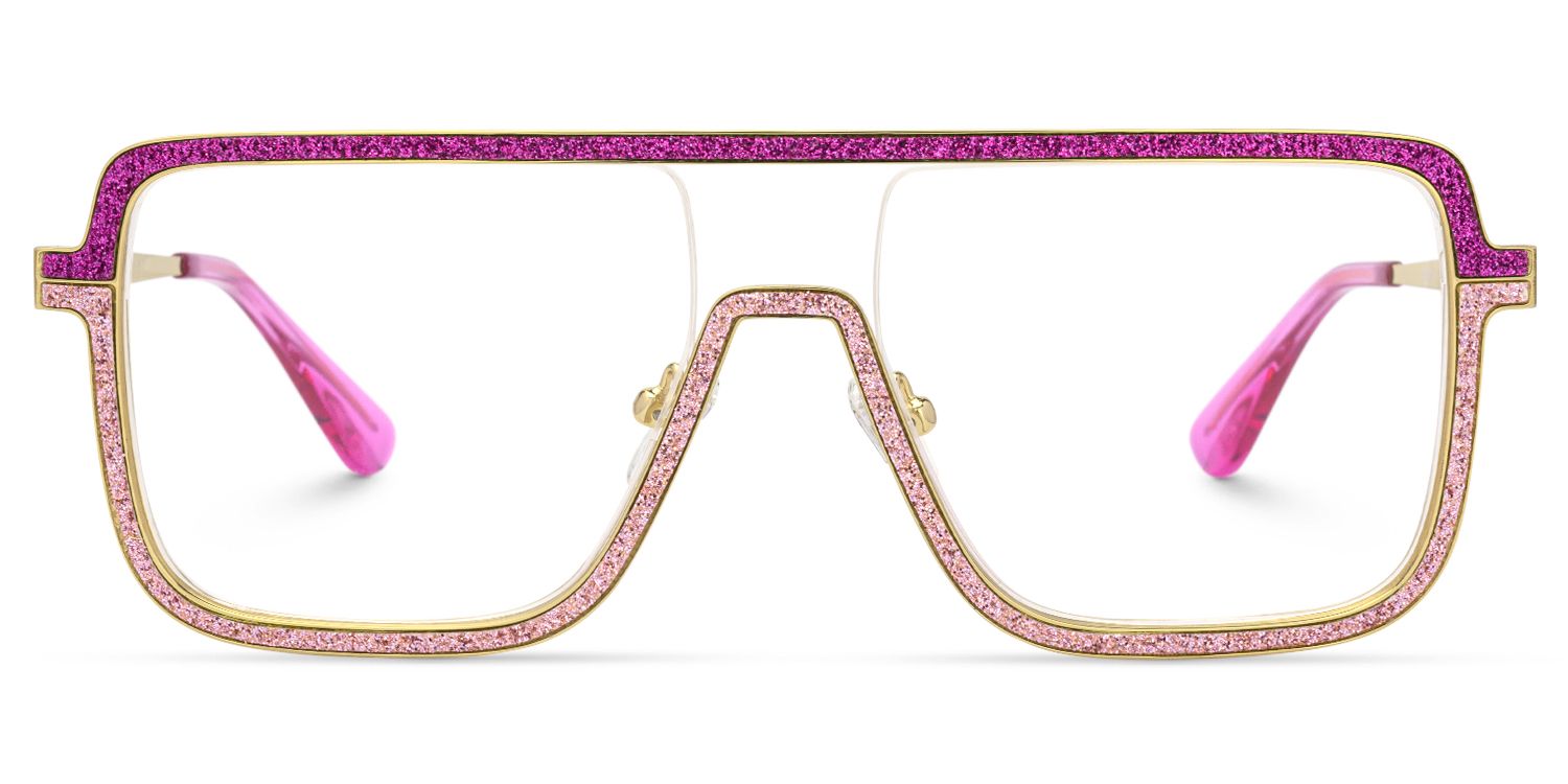 Padraic - Aviator Pink Eyeglasses by Vooglam - Angle View