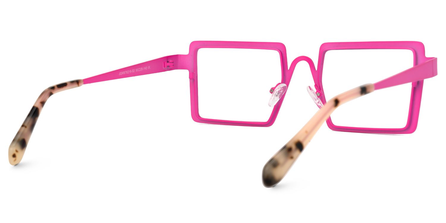 Cairbre - Rectangle Pink Eyeglasses by Vooglam - Side View