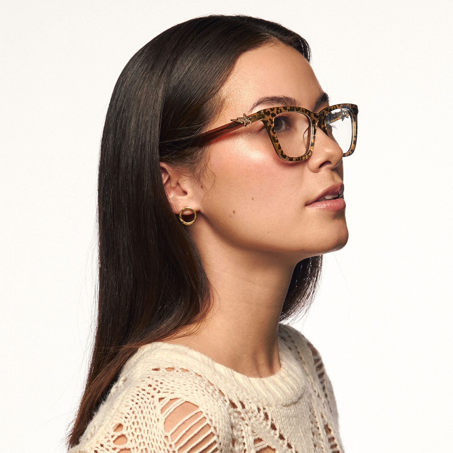 Jaiana - Cat Eye Animal Eyeglasses | Vooglam On Model 2