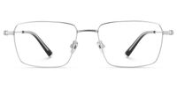 Slate - Rectangle Silver Eyeglasses | Vooglam Angle View