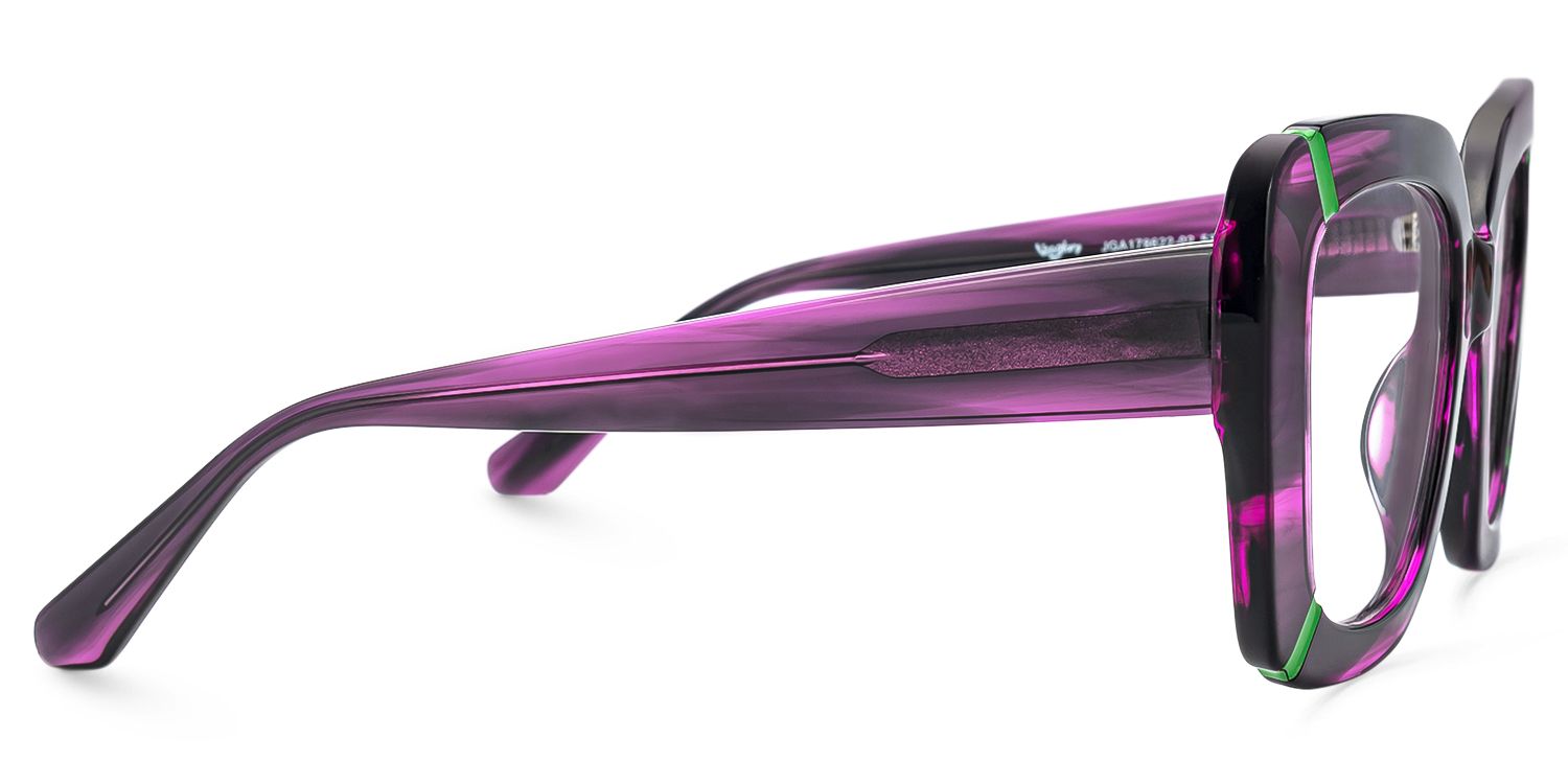 Romey - Square Purple Eyeglasses | Vooglam 4