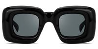 Jacinthe - Square Black Prescription Sunglasses | Vooglam Angle View