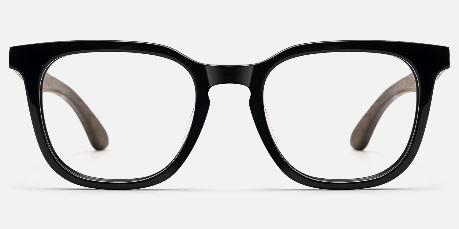 Lote - Square Black Eyeglasses | Vooglam Angle View