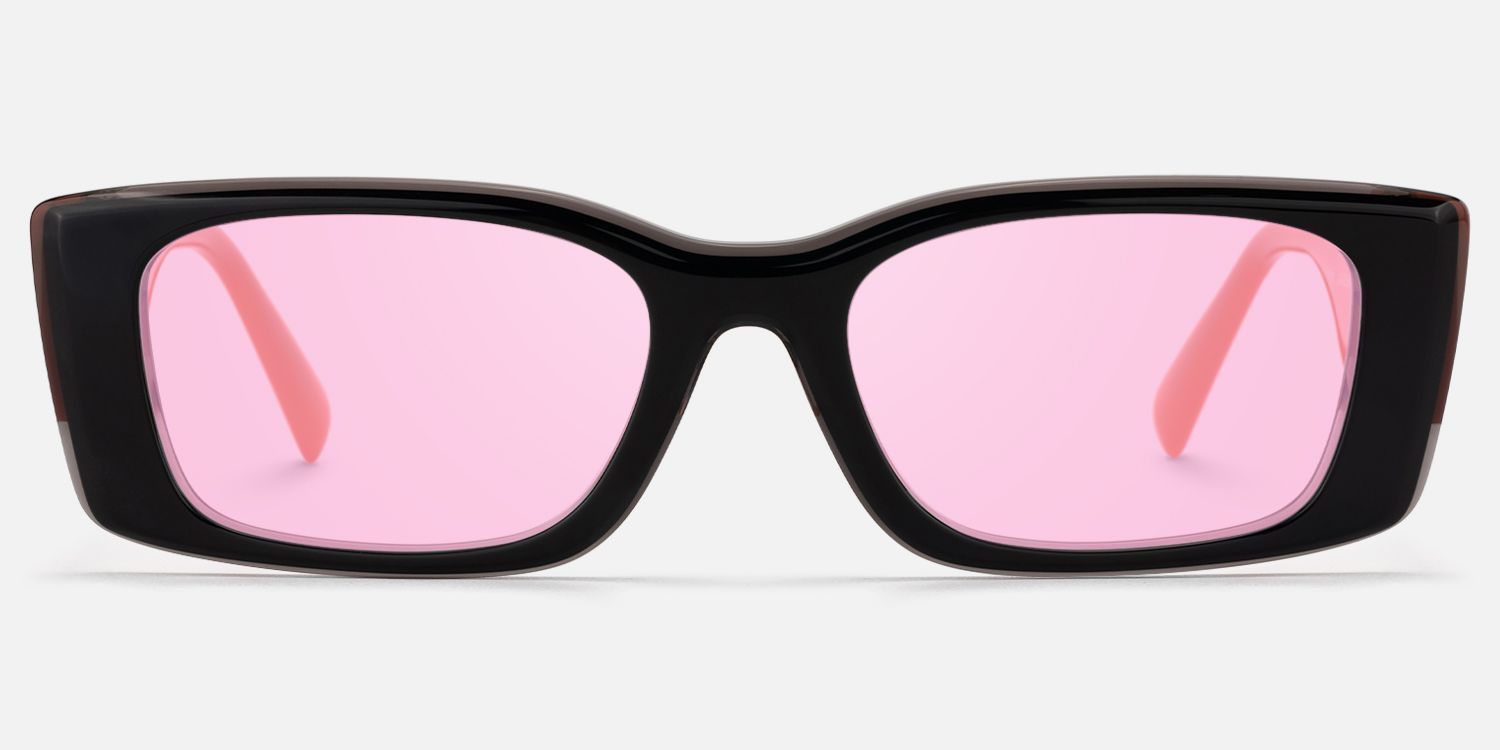 Horizon - Rectangle Black Sunglasses | Vooglam Angle View