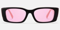 Horizon - Rectangle Black Sunglasses | Vooglam Angle View