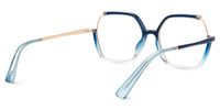 Nahla - Square Blue Eyeglasses | Vooglam Side View