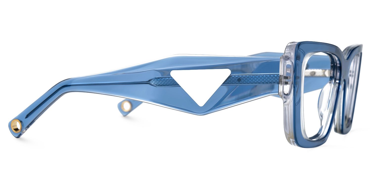Emerens - Rectangle Blue Eyeglasses | Vooglam 4
