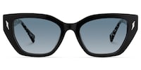 Naiara - Rectangle Black Sunglasses - 2