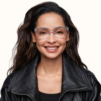 Asante - Square Transparent Eyeglasses | Vooglam On Model 1