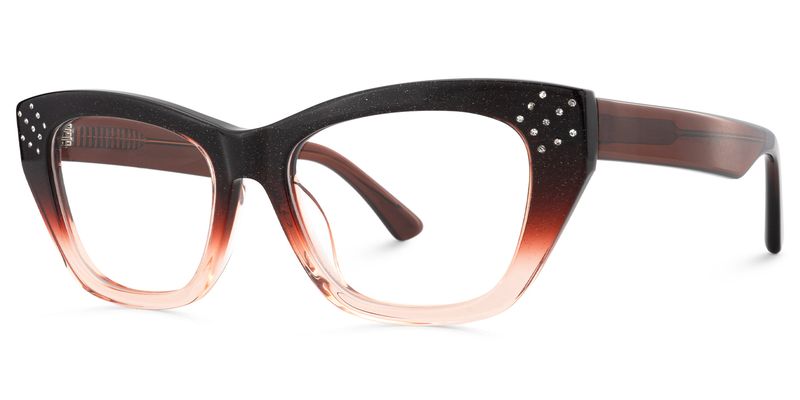Starlina - Rectangle Brown Eyeglasses | Vooglam