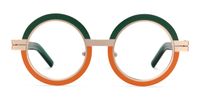 Adino - Round Green/Orange Eyeglasses | Vooglam Angle View
