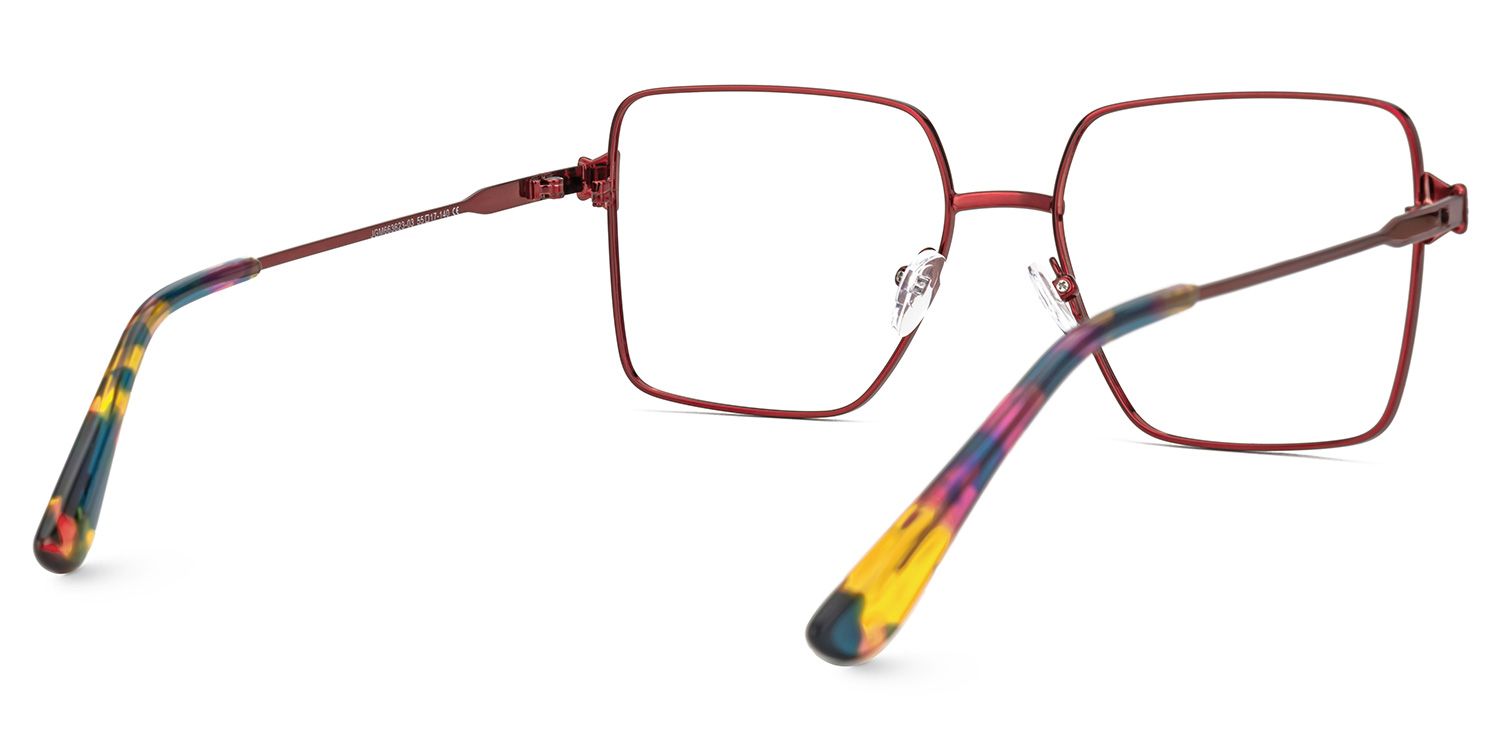 Fevziye - Square Red Eyeglasses product detail 3