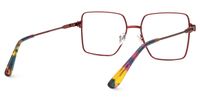 Fevziye - Square Red Eyeglasses | Vooglam Side View