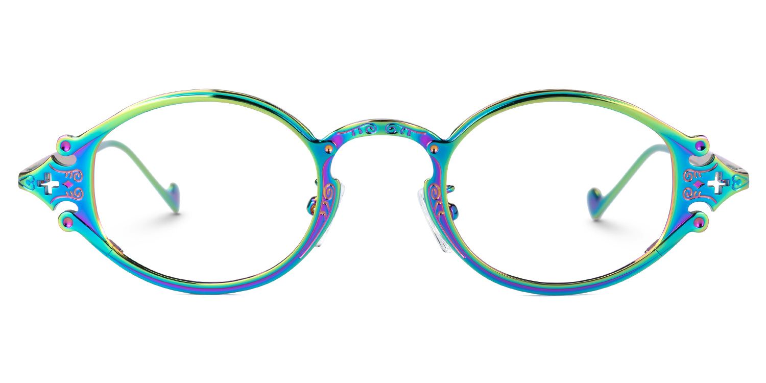 Callum - Oval Multicolor Eyeglasses | Vooglam Angle View
