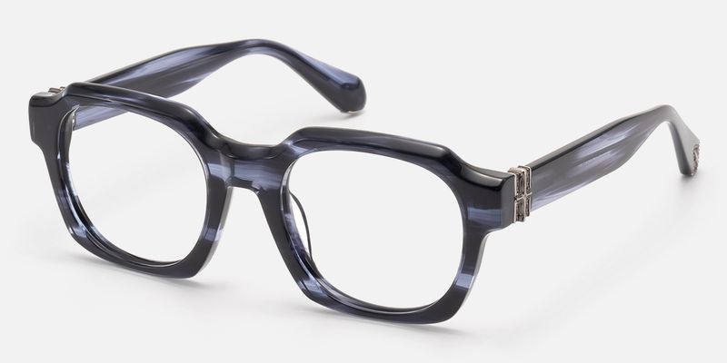 Vernon - Clear Dark Blue Fluid Texture Glasses | Vooglam