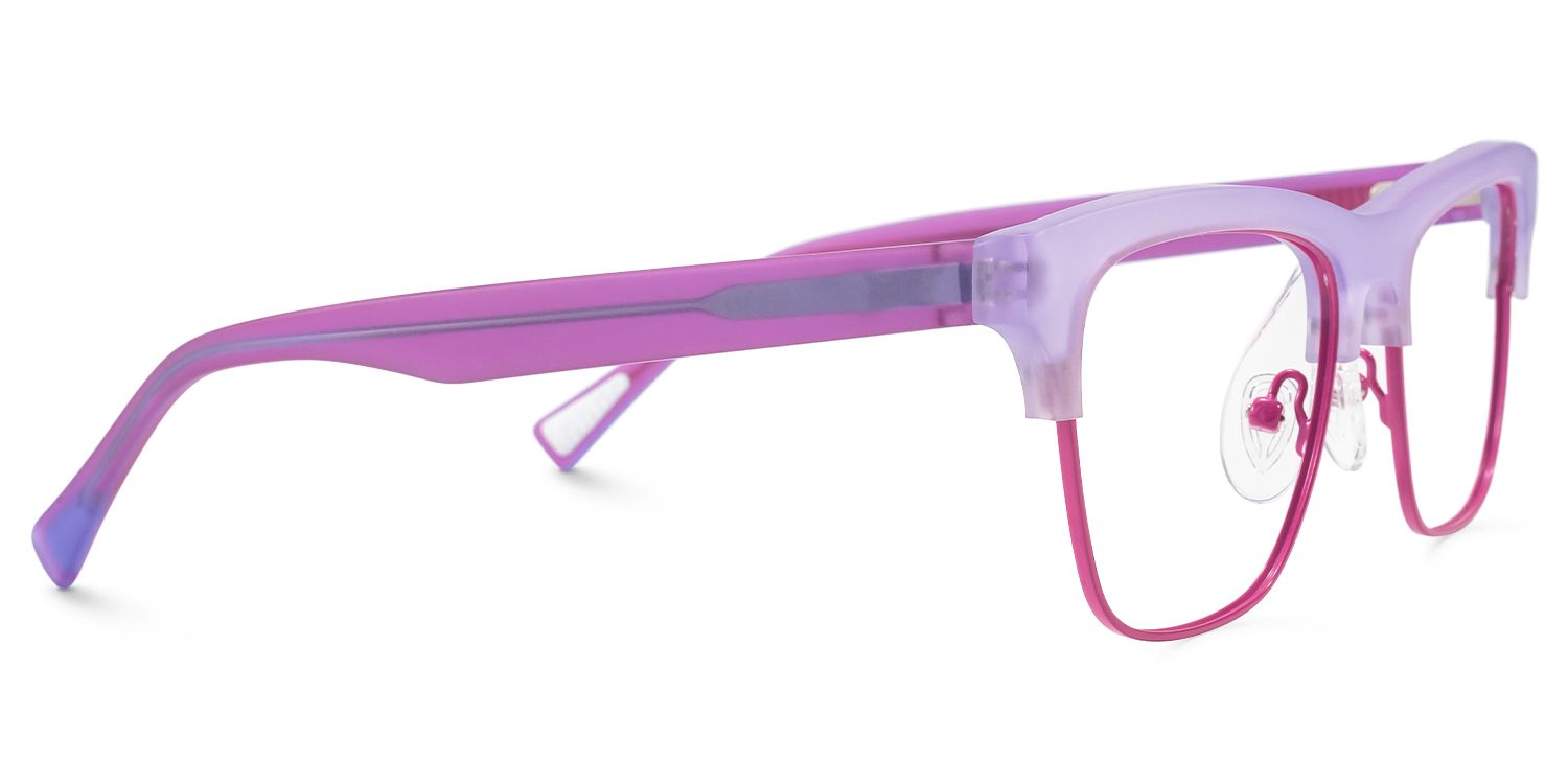 Polka - Square Purple Eyeglasses | Vooglam 4