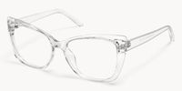 Raquel - Sleek Crystal Clear Frame Glasses | Vooglam Front View