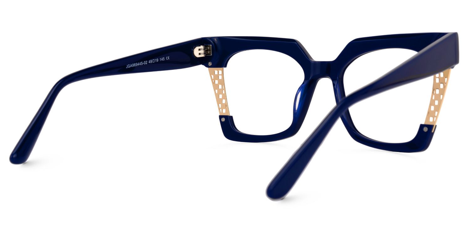 Admir - Square Blue Eyeglasses | Vooglam Side View